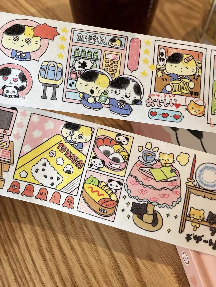 Panda cartoon roll sticker hand account available