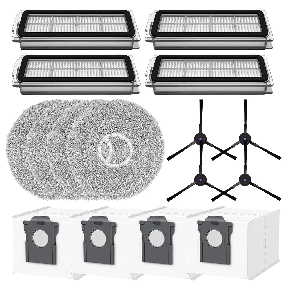 

For Cecotec And For Conga X70 Robotic Vacuum Cleaner 16pcs Set, Side Brush, Filter, Mop, And Dust Bag Set