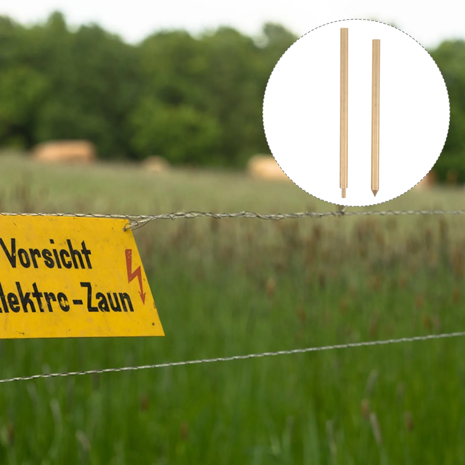 

8mmx300mm Earthing Ground Rod for Electric Fence - High Performance Copper Coated Spike for Outdoor Durability