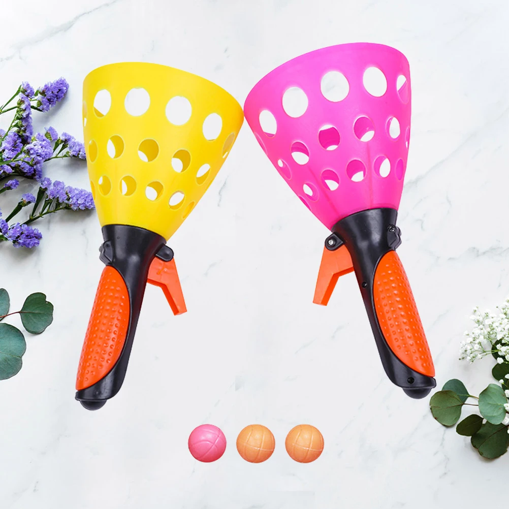 2 قطعة كرة استقبال الطرد للأطفال في الهواء الطلق إطلاق كرات الصيد قاذفة إرم الأسرة متعة لعبة بلاستيكية مقاومة للماء