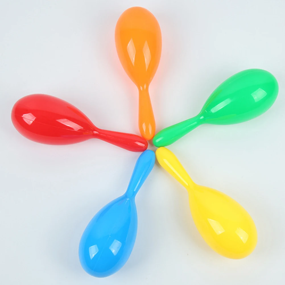 6 szt. 19 cm Marakasy z jednolitym kolorem, plastikowe kulki z piaskiem, grzechotki dla dzieci, koordynacja wzrokowo-ruchowa, edukacyjne zabawki muzyczne dla maluchów