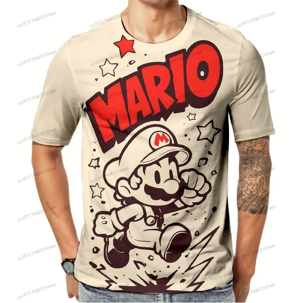 

Men's T-shirts Short Sleeve Tee Printed T-shirt Super Mario Anime Figure New Oversize 3D Print Summer 2026 Quick Dry Cartoon