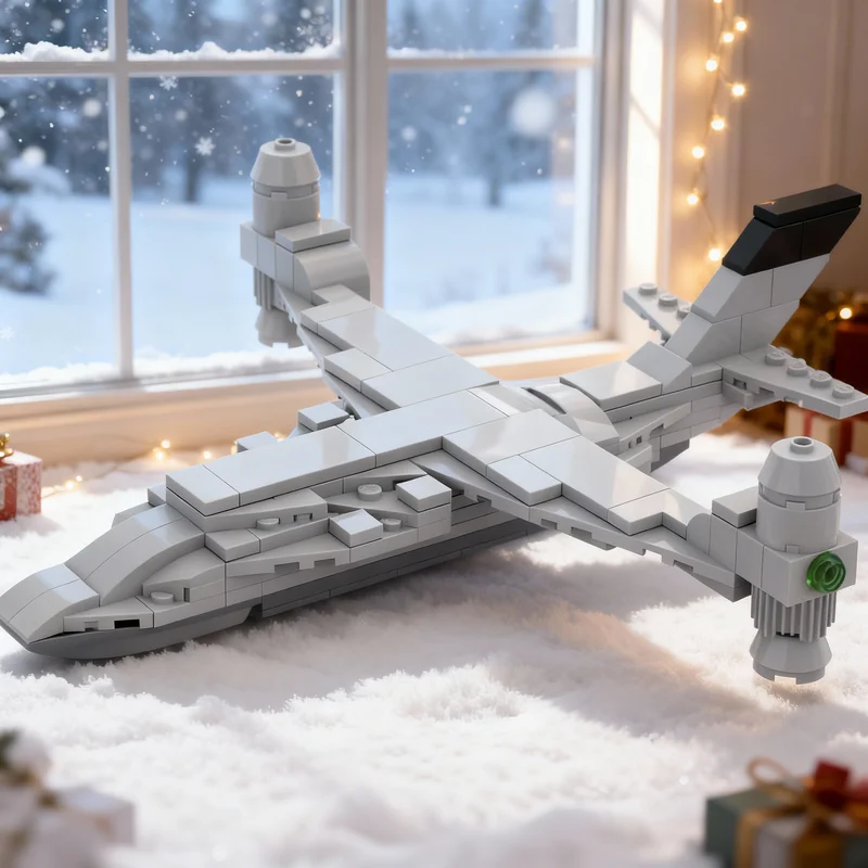 136pcs MOC Futuristic VTOL Interceptor Drone City Airport Model Building Blocks Construction Christmas Gifts Creative Toy Idea