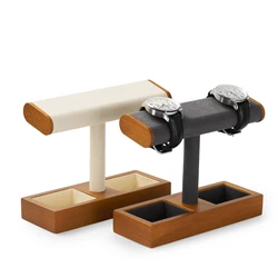 Oirlv Wooden Jewelry Display Stand Solidwood T-type Watch Necklace Holder Bracelet Display Stand Jewelry Organizer Display Stand