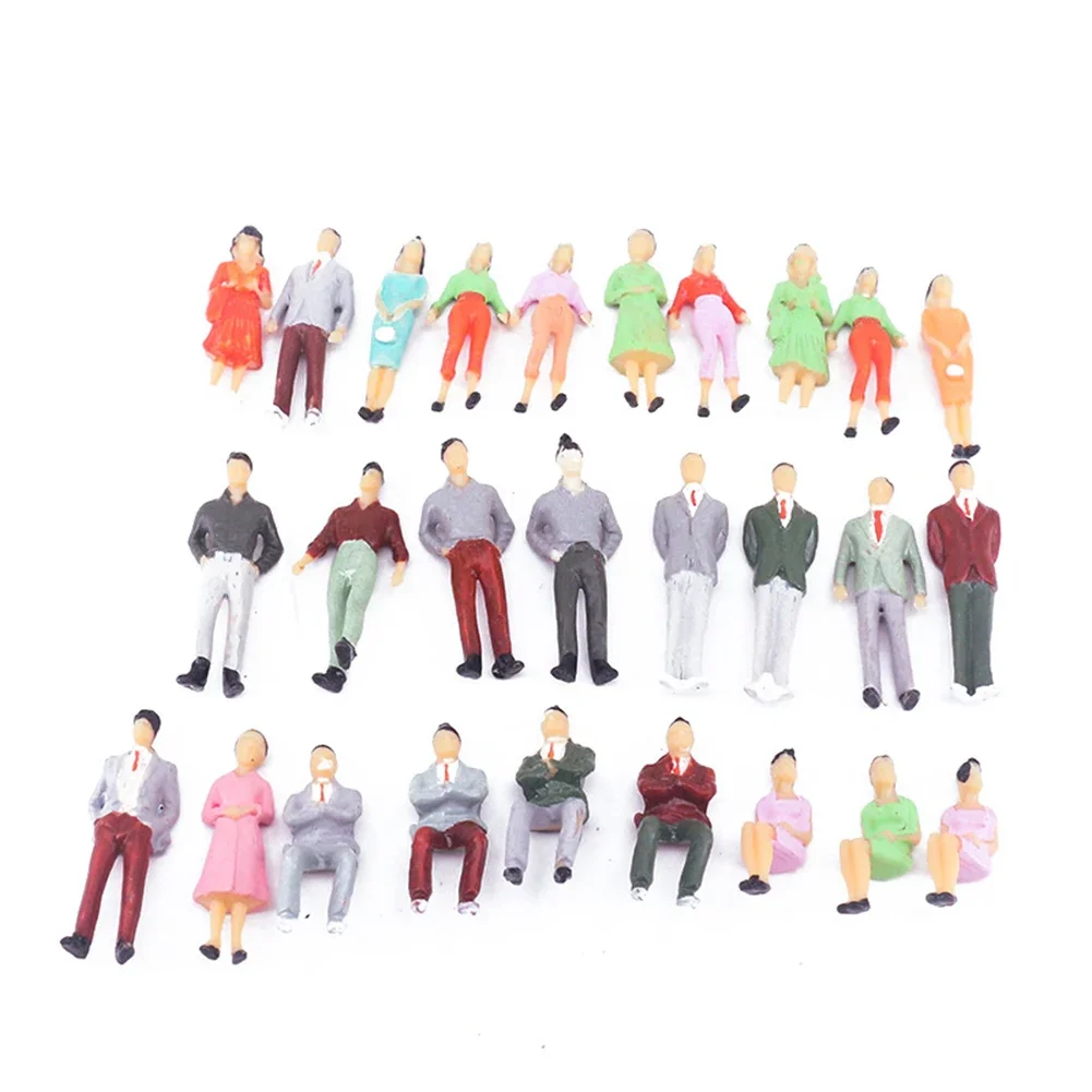 100PCS 1:50/1:75/1:100 Model People Painted Miniature Stand-Sitting Figures ABS Diorama For Building Train Layout Scence Access