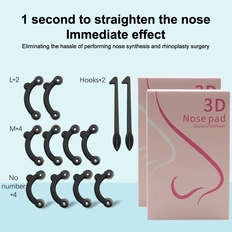 Nose Up Lifting e Shaper Lifter, nariz mais fino, corrector, ponte alisador, ferramenta de beleza, tamanho 3, sem dor, 7pcs, 12pcs