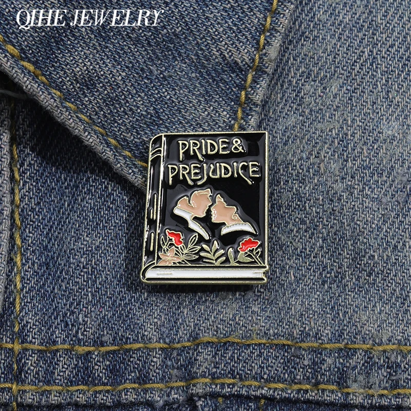 Pride & Prejudice Book Badge Enamel Pin Romantic Love Story Book Brooch Lapel Backpack Badge Fashion Jewelry Gift Accessories