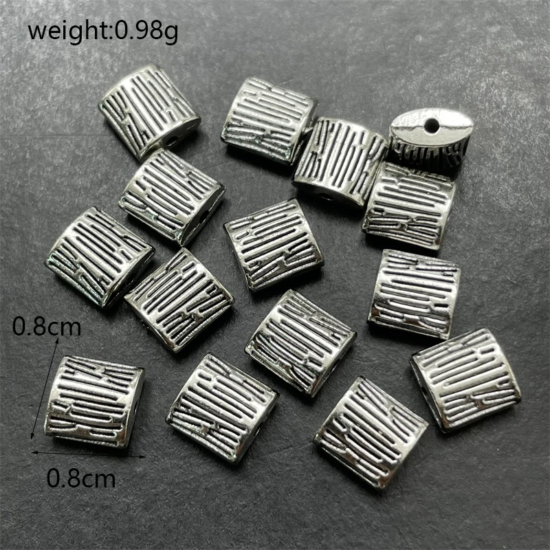 Charming Wholesale Tibetan Silver Cube Perforated Spacer Bead DIY Men's and Women's Jewelry Accessories Supplies Discover 15-20