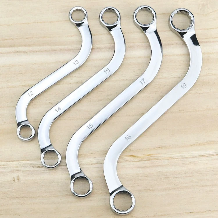 

Набор из 5 гаечных ключей неправильной формы, S-образный двусторонний ключ для цветов сливы, набор гаечных ключей с изогнутой ручкой, ручные инструменты двойного назначения