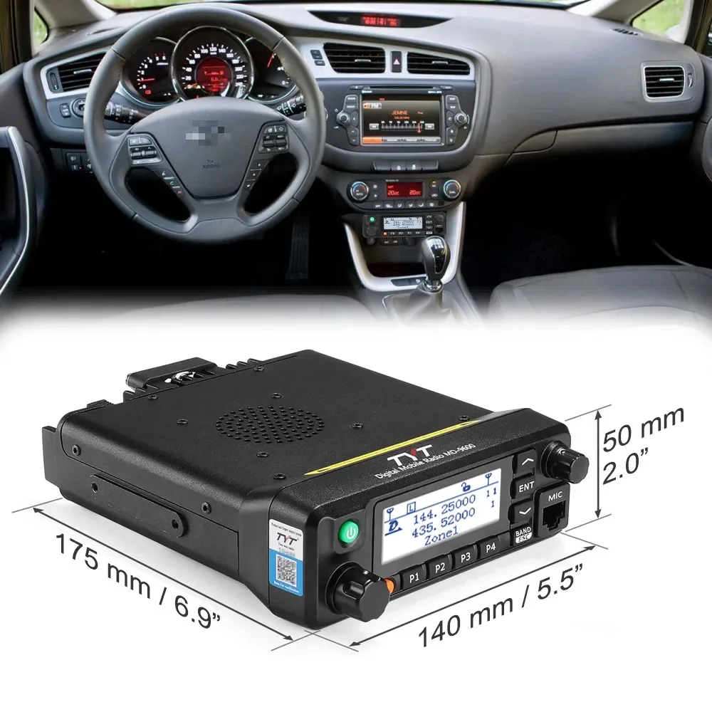 TYT MD-9600 GPS AES256 DMR Cyfrowo-Analogowa Radiostacja Mobilna Dwuzakresowa 50/45/25W DMR Mobilny Transceiver DMR Mobilny Walkie Talkie