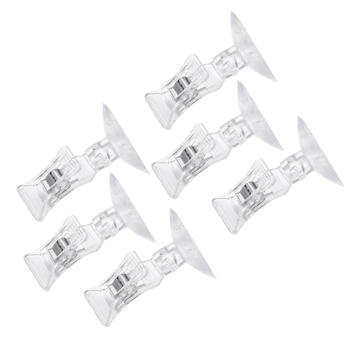 

6pcs Fish Tank Clip for Easy Feeding Aquarium Supplies Suction Fodder Holder Adjustable Shape Position Durable Use