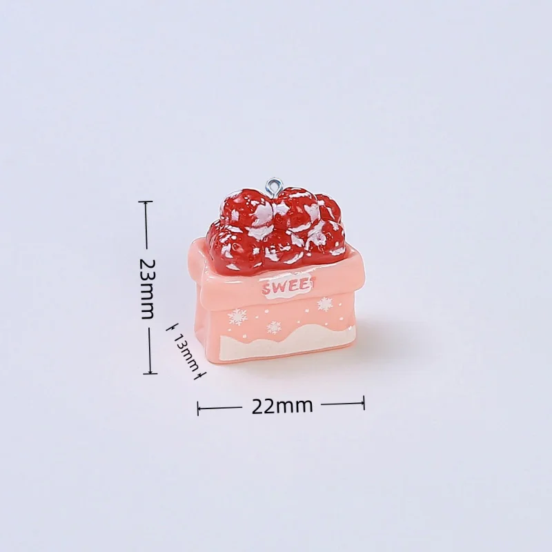 5Pcs Mini 3D Hawthorn Ball Snack Bag Resin Charms for Jewelry Making Accessories DIY Pendant Earrings Keychain Decoration