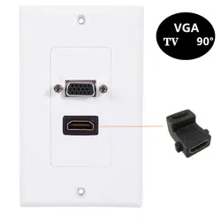 90 ° łokieć kompatybilny z VGA bezlutowniczy Panel VGA bezpośredni gniazdo komputerowe podwójny Port o wysokiej rozdzielczości 115*70mm