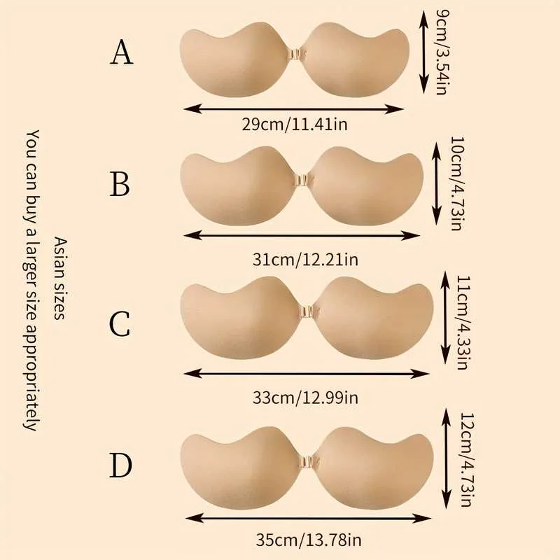2 Pairs of Invisible Gathered Adhesive Patches  Backless And Strapless Seamless Silicone Nipple Covers  for Women'S Underwear view 6