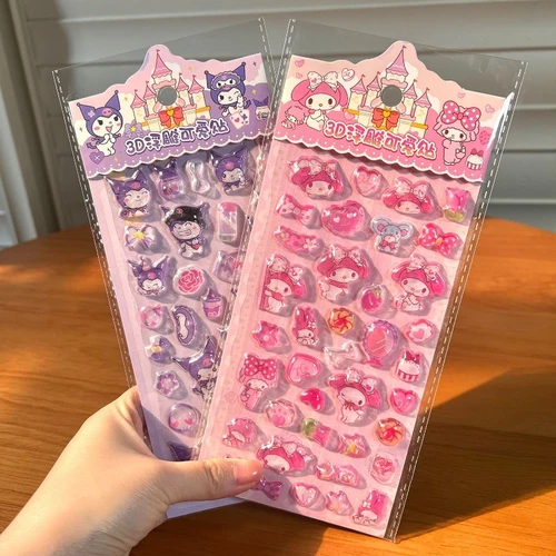 산리오 만화 쿠로미 마이 멜로디 3D 스티커, 노트북 휴대폰 케이스, 물컵, 컴퓨터 수하물 장식 스티커, 도매 