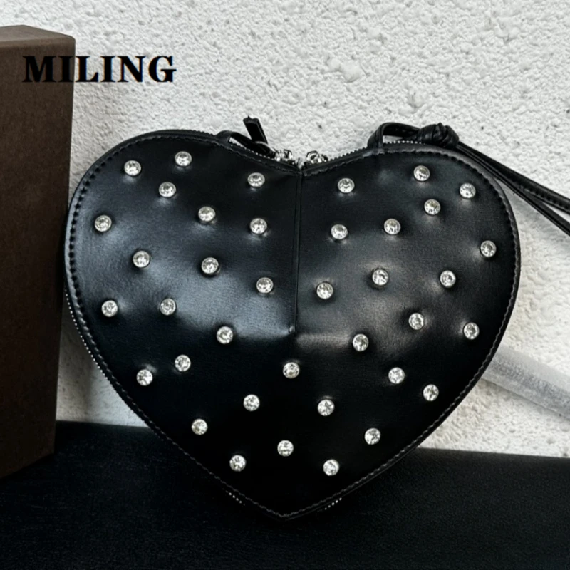 2024 Crystal Studded Heart Bags Lady Mini Messenger Bag Fashion Coin Purse Gift Love Crossbody Bag Wedding Single Shoulder Bags