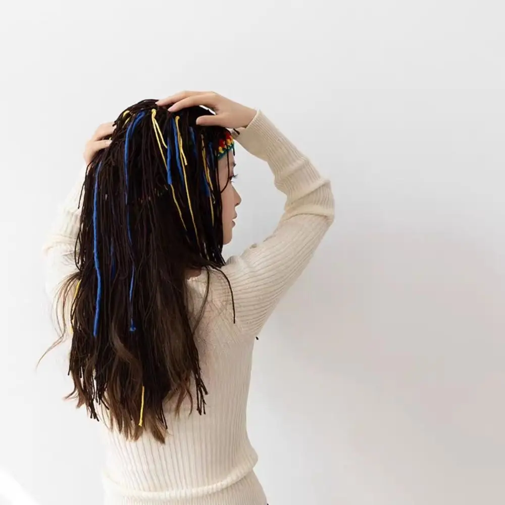 

Playful Warm Long Dreadlocks Knitted Hat Reggae Thick Dreadlocks Wig Funny Handmade Braid Hat Handmade Crochet