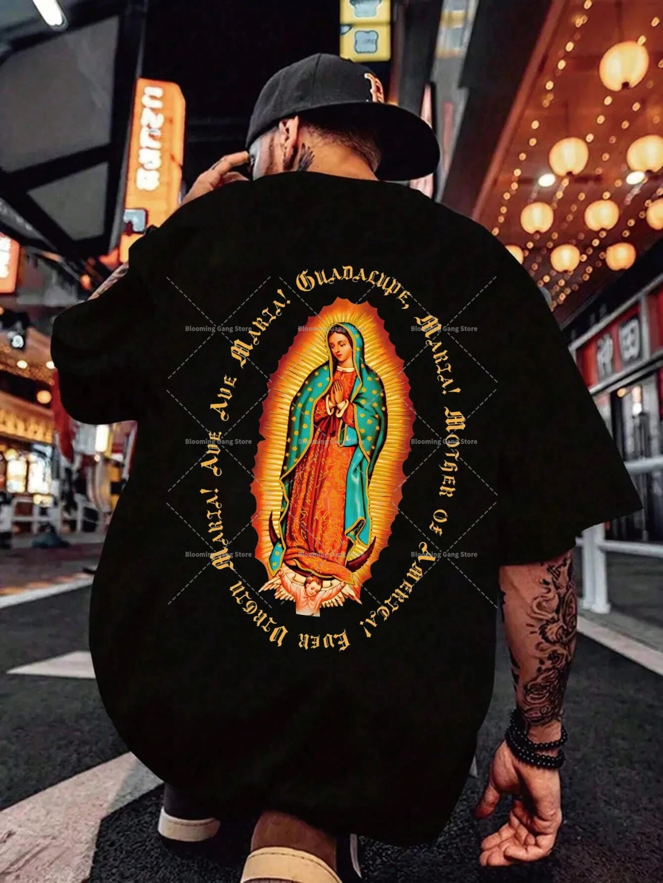 

Gothic Trendy Streetwear Men Clothing Y2K Harajuku Oversized Man Retro Gothic Couple Letter Style Cartoon Pattern Women tops