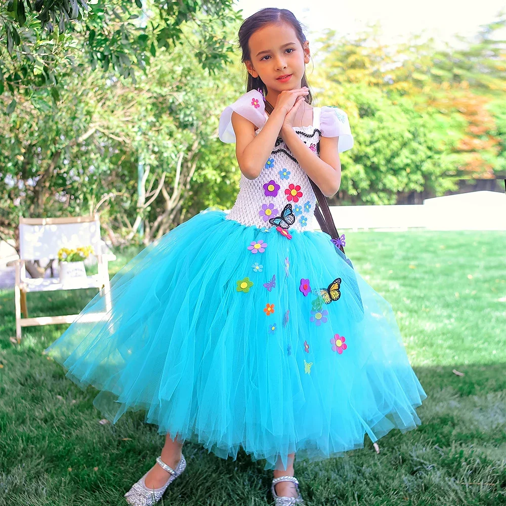 Encanto Mirabel Costume Tutu Dress for Girls Magic Princess Dress Ball Gown Baby Kids Halloween Carnival Birthday Party Dress Up