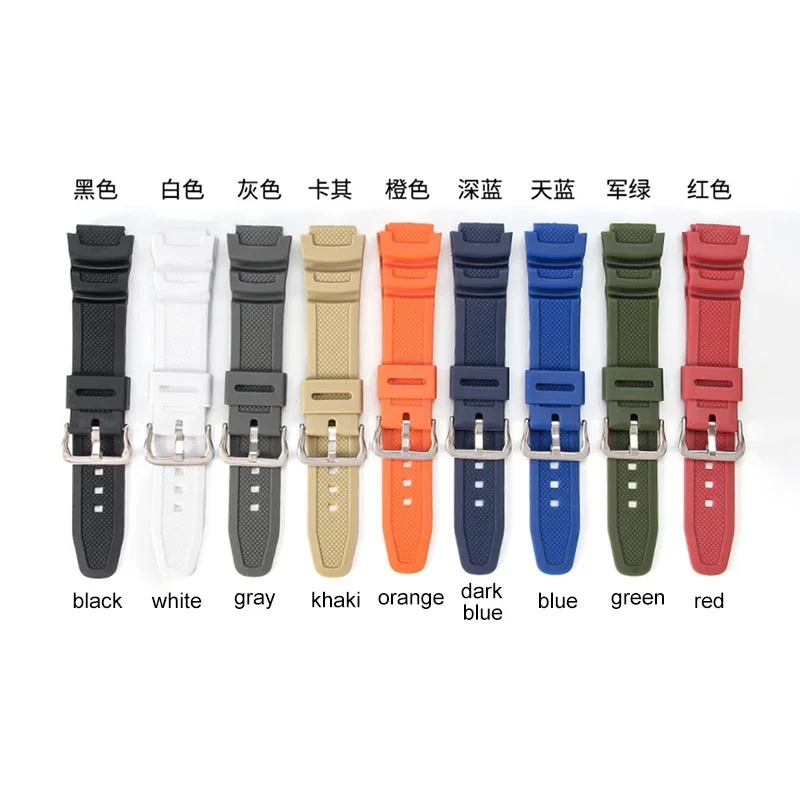 Silicone Watch Strap 18mm for Casio W218H/AE-1200/1100/SGW-300/400/MRW-200 Band Resin Rubber Bracelet Sport Diving Wristband image 3