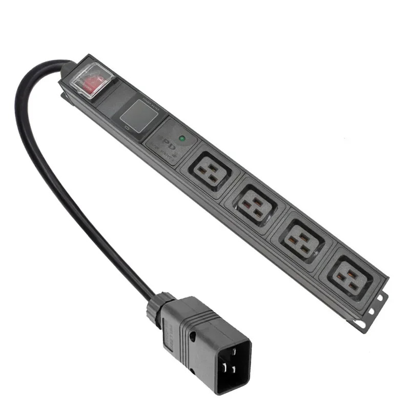 

PDU Power Strip C19 output 4AC socket With current display meter C13/C20/UK/US/AU/Israel/EU PLUG lightning protection