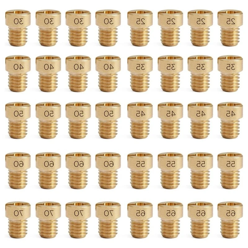 AA73 Air Bleeds Assortment Kit 40Pcs(10-32) 0.025In-0.070In Brass Nozzle Bleeder Bleed Jets For Holley Carburetor Bleed Screw