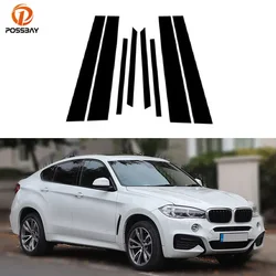 8Pcs for BMW X6 F16 2015 2016 2017 2018 2019 Door Window Pillar Posts Trim Molding Cover Stickers Accessories Decoration