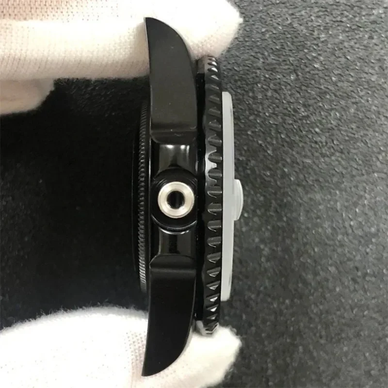 40mm NH35 Case PVD Black Stainless Steel Transparent Bottom Sapphire Mirror Watch Case Suitable for NH35 NH36 Movement NEW DIY