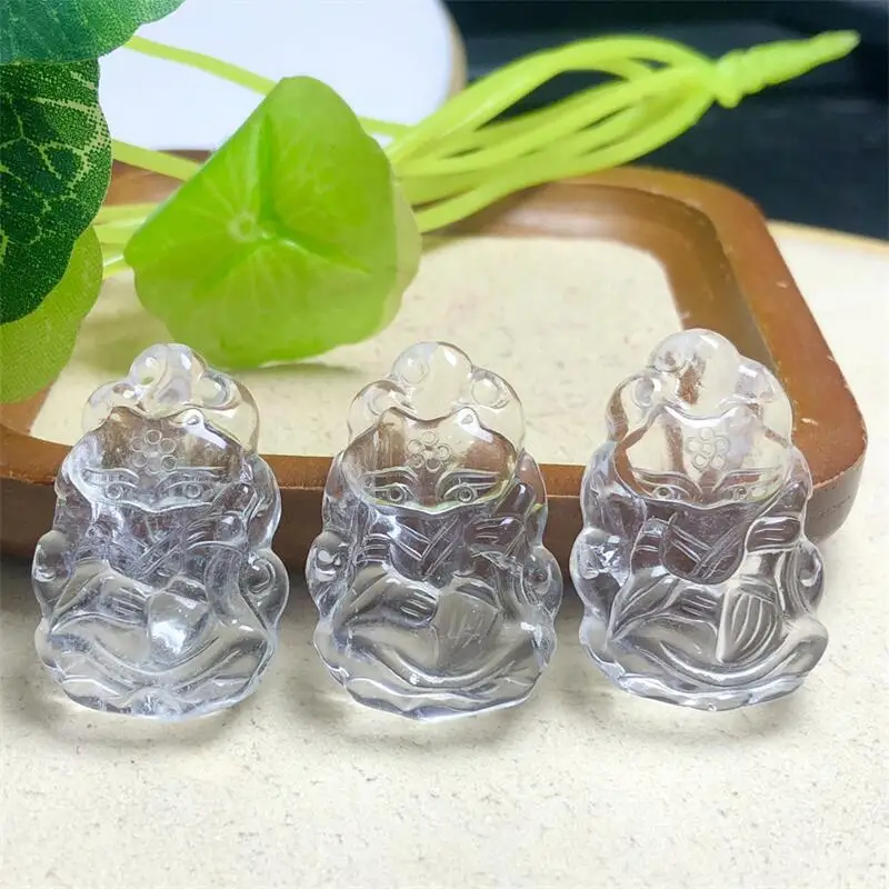 

3 шт. натуральный прозрачный кварц лиса сказочная резьба кулон Исцеление Рейки DIY ювелирные аксессуары праздничный подарок 34 мм