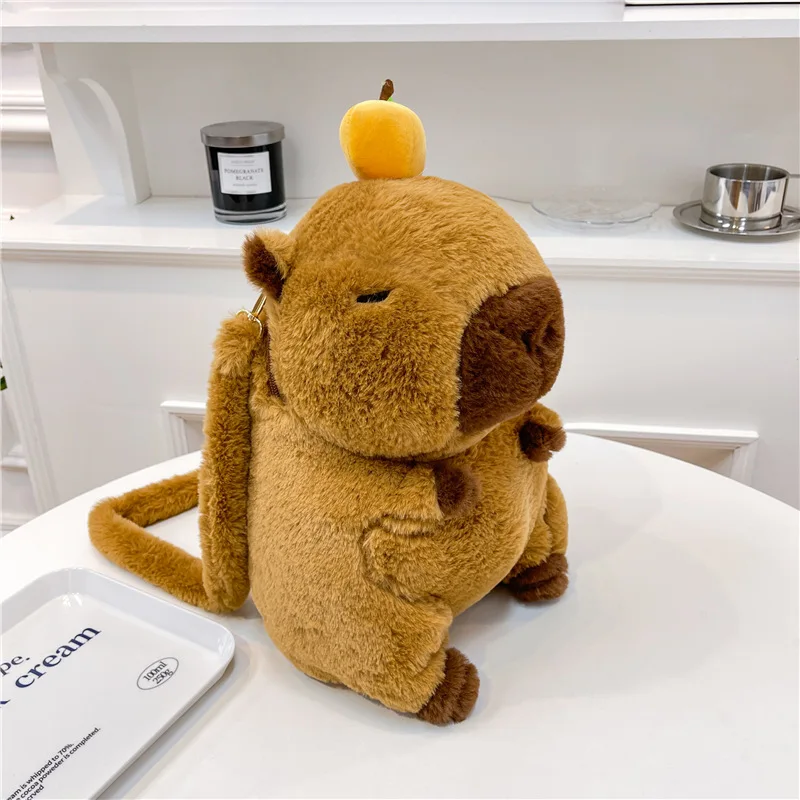 Capybara Plush Backpack Kawaii Fashion Plushie Doll Fur Bag Children\'s Bag Shoulder Bag Mini Knapsack Bags Gifts For Girlfriend