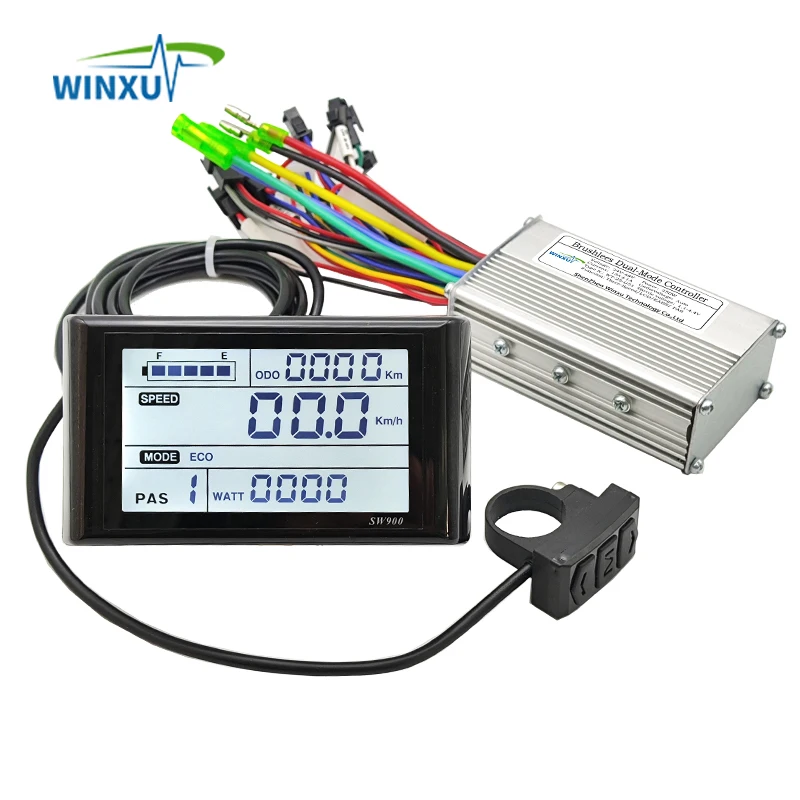 

24V 36V 48V 500W 22A E-Bike Brushless Motor Drive Universal Controller SW900 LCD Display Screen Kit for Electric Scooter Bicycle