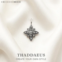 Pendant Marcasite Star Brand New Fashion Jewelry Europe Vintage Romantic 925 Sterling Silver Gift For Women Girls