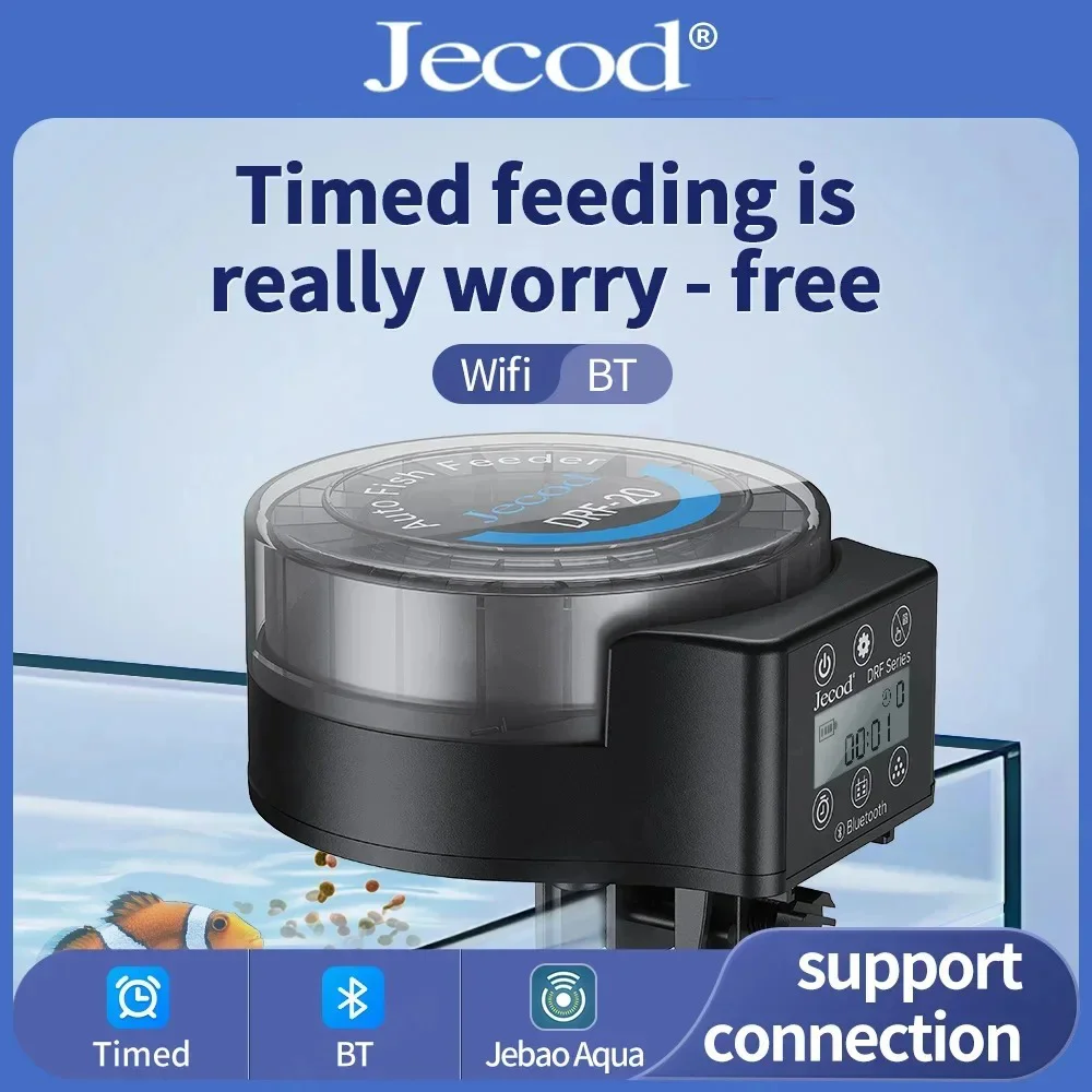 

Jebao Jecod DRF15/DRF20 Automatic Fish Feeder Remote Control Timed Quantified Large Capacity Fish Tank Food Dispenser