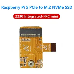 Pi5-PCIe-2230 ahududu Pi 5 PCIe M.2 NVMe SSD Mini tek vücut kurulu şapka entegre-FPC diferansiyel eşleştirme tasarımı