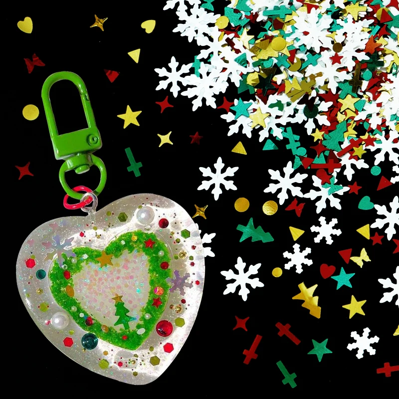 Christmas Holographic Resin Glitter Sequins Epoxy Resin Molds Filling Snowflake Paillettes DIY Silicone Mold Resin Craft Fillers