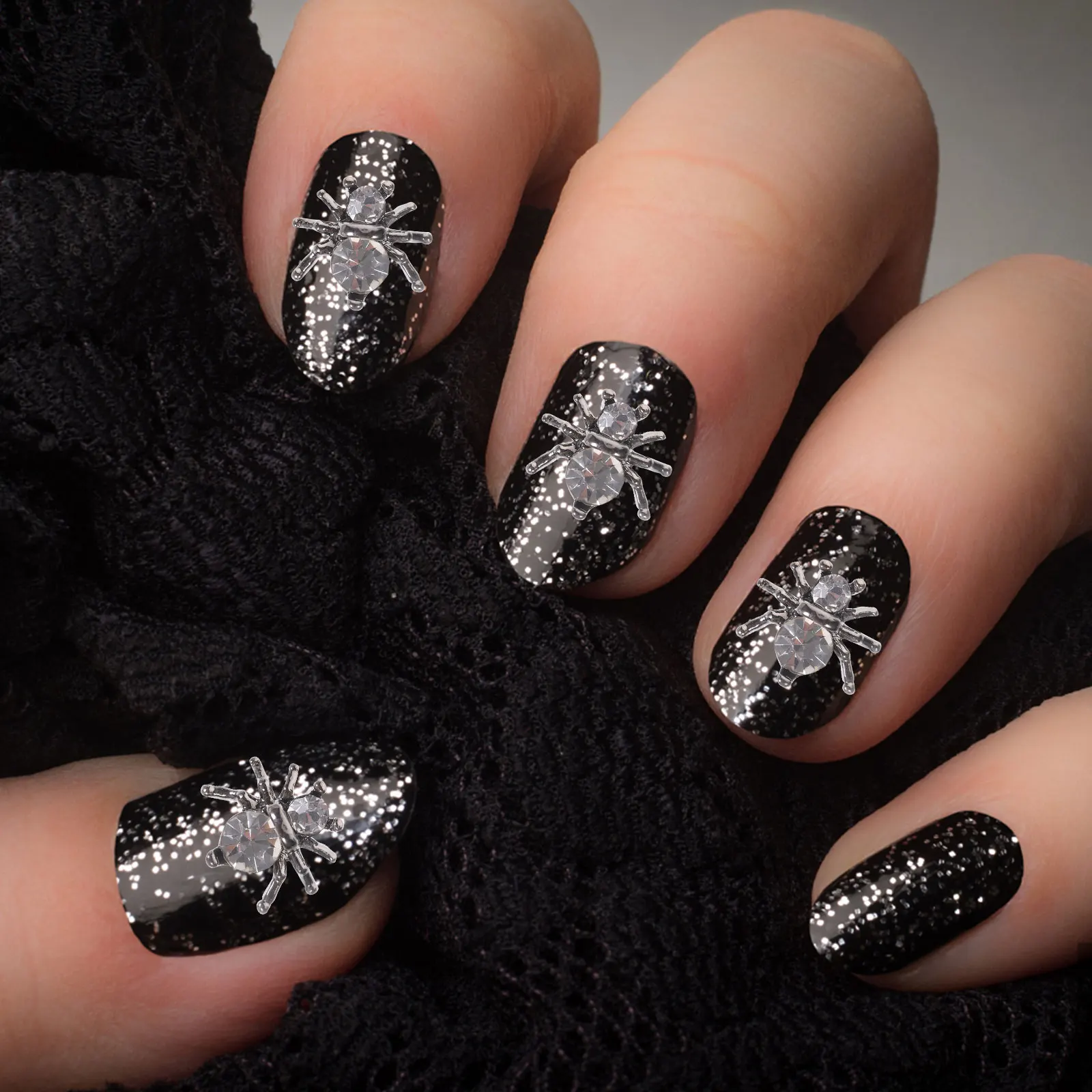 

100 Pcs Metal Nail Accessories Spider Decor for Nails Manicure Ornament Decoration Art