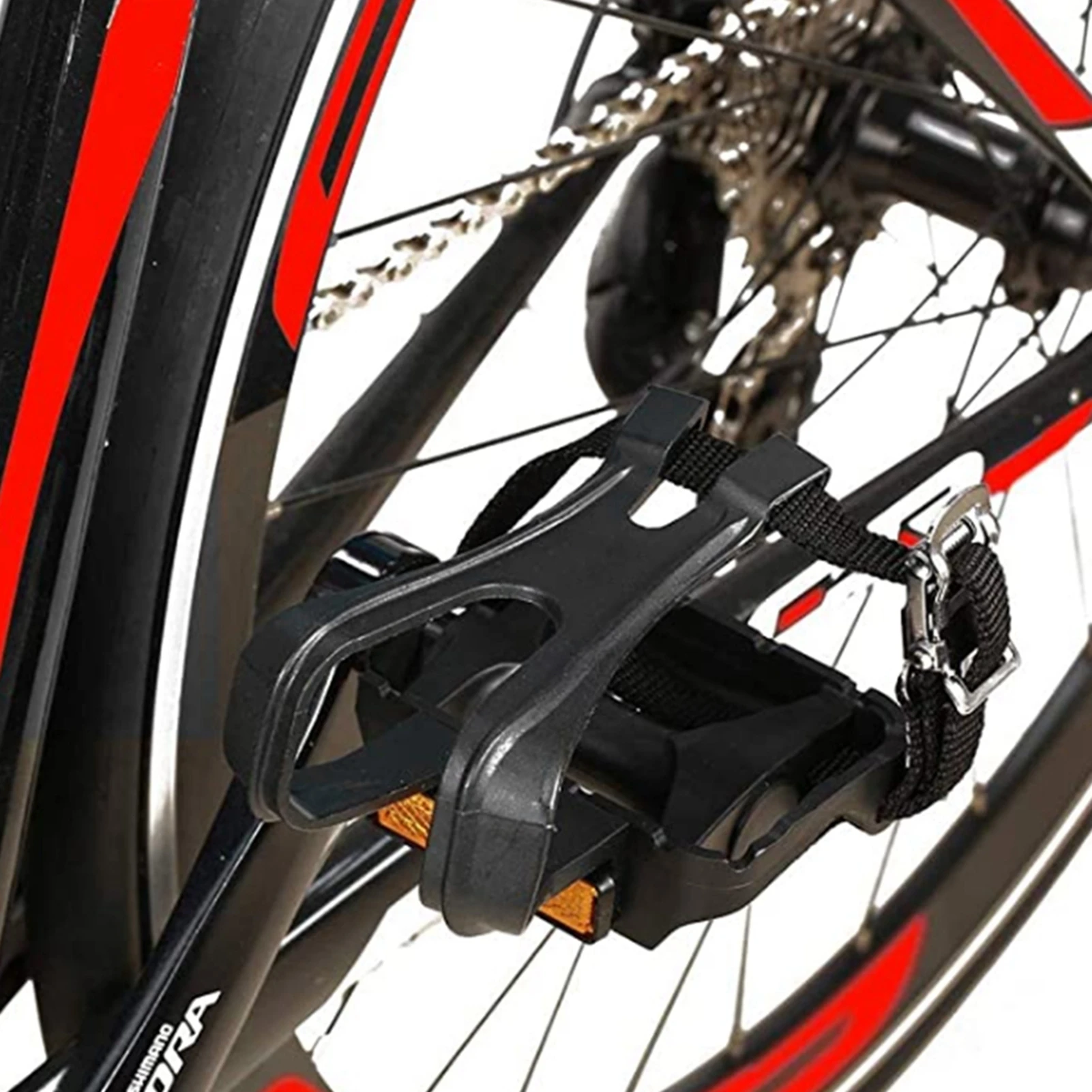 Bike Pedal Belt Plastic Black Adjustable Bike Pedals Straps Anti slip Toe Clip Belt Accessory Bike Pedal Fixed Straps