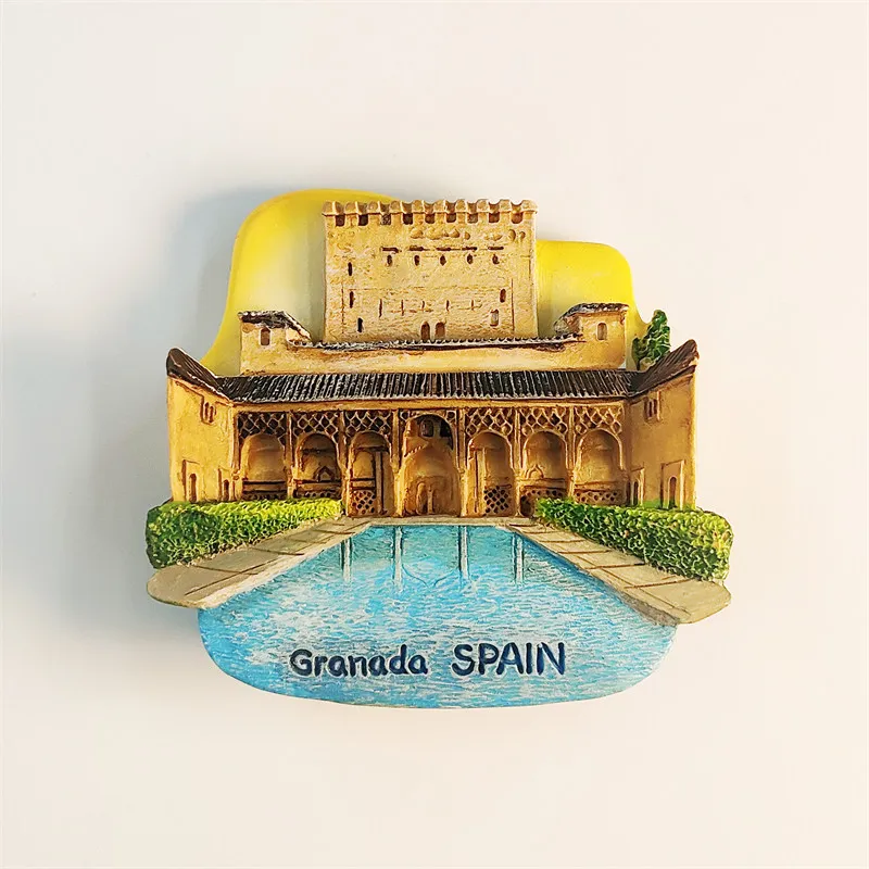 Alhambra Palace in Granada, Spain Three-dimensional painting magnetic sticker refrigerator magnet resin material