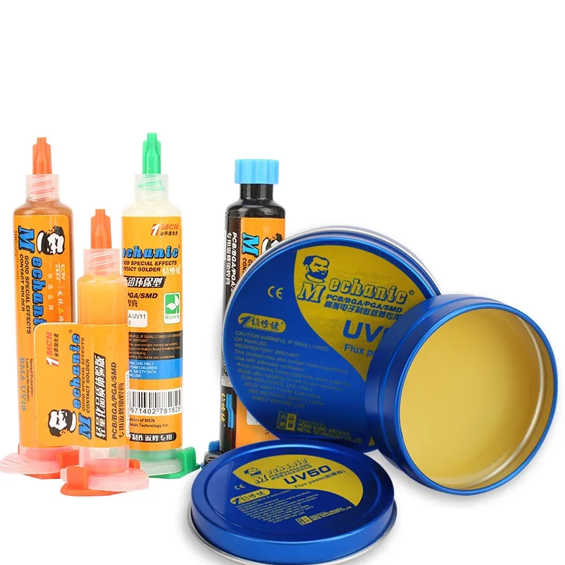 MECCANICO Pasta No-Clean Flusso di Saldatura Stagno BGA Flusso di Saldatura Flux per Saldatore Elettrico UV80 UV50 Per PCB/BGA/PGA/SMD