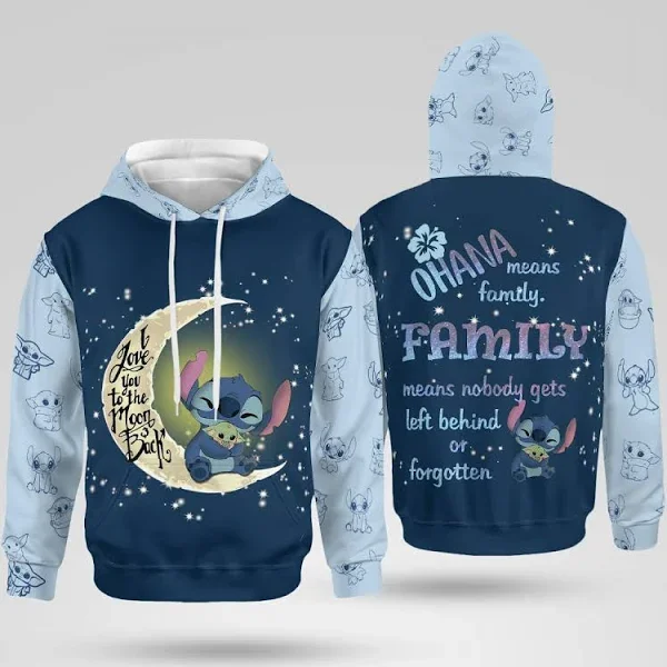 StitCH Ohana Means Family Unisex  Hoodie Disney Fashion 3D Hoodie