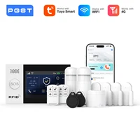 PGST PG-107 Sistema de alarma para el hogar inalámbrico 4G Sistema de seguridad WiFi con pantalla completamente táctil de 4,3 pulgadas, Compatible con Alexa y Google