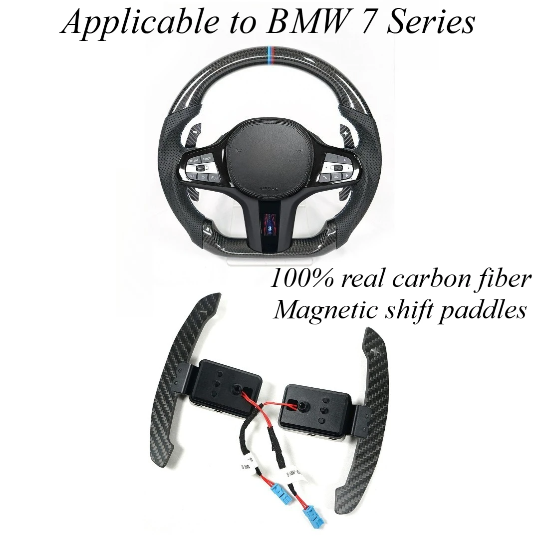

Для BMW серии 7, настоящие магнитные песла из углеродного волокна, рулевое колесо, переключатели передач, гоночный стиль, аксессуары для обновления интерьера