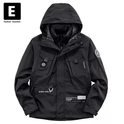 Winter Down Jacket Men Techwear Windbreaker Waterproof Cargo Down Coat Fashion Casual Removable Liner Puffer Jacket Male