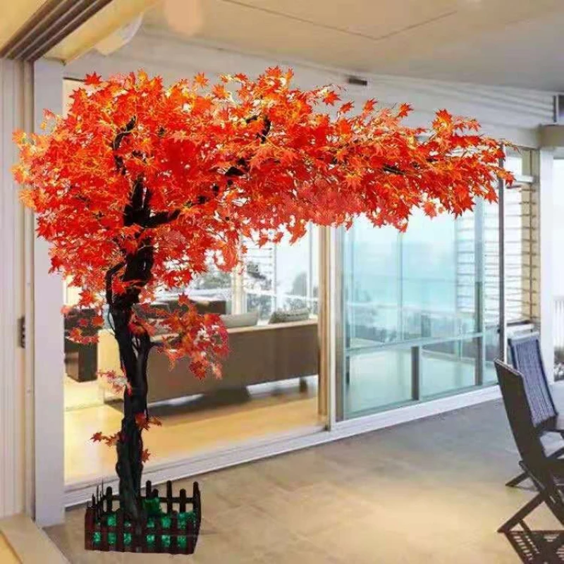 

Simulation of red maple tree Acer palmatum New Year wishing tree shopping mall room hotel studio decoration wedding decoration