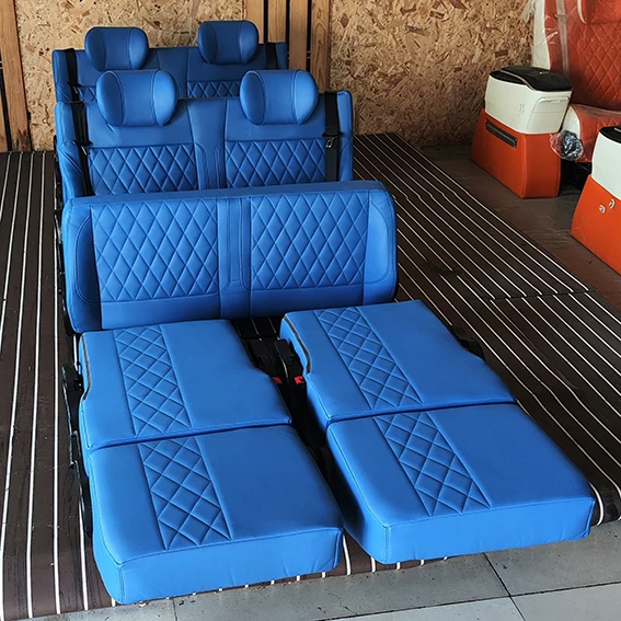 Customize Luxury Waterproof Microfibre Leather Foldable Bed Bench For Toyota HIACE RV/Campervan