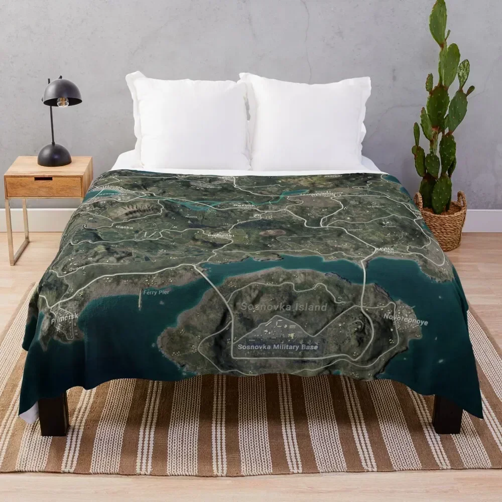 

PUBG New Erangel 10000x10000 (10k) poster Throw Blanket Furry For Sofa Thin Polar Blankets