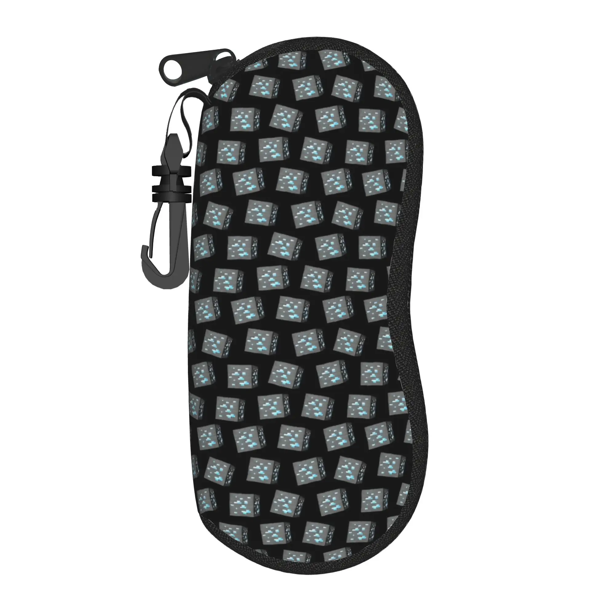 Estuche para gafas con textura de patrón sin costuras Creepers Diamond Ore, accesorios prácticos, caja de almacenamiento para gafas, estuche para contactos con las pupilas