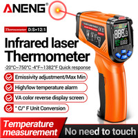 ANENG TH06 Digital Infrared Temperature Sensor Gun 0.1-1.00 Adjustable VA Reverse Screen Thermometer Instrument Detection Tool