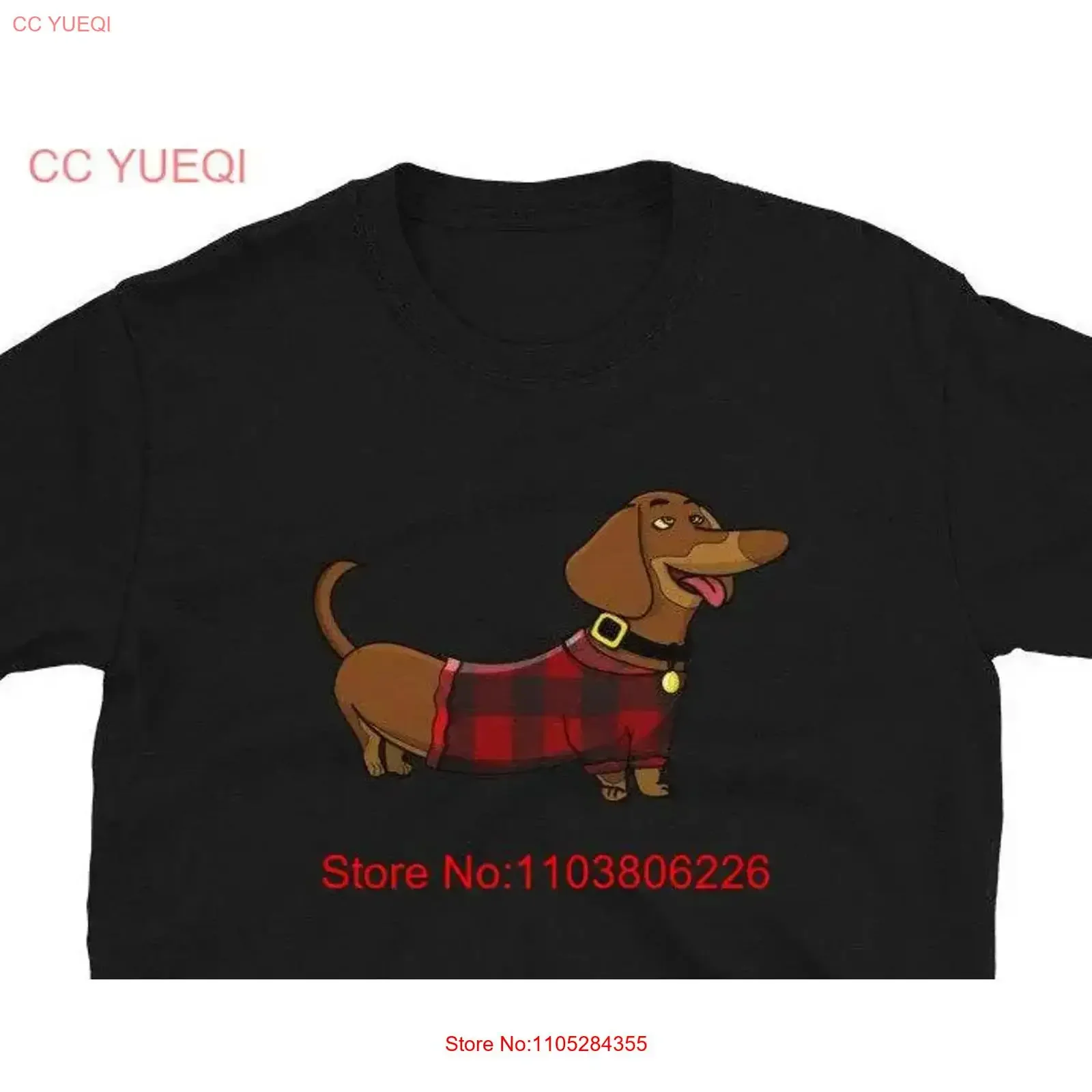 Dachshund T Shirt Doxie Dog Christmas Plaid vintage Washed Stretched graphic Unisex Stylish streetwear Top For Everyday Wear