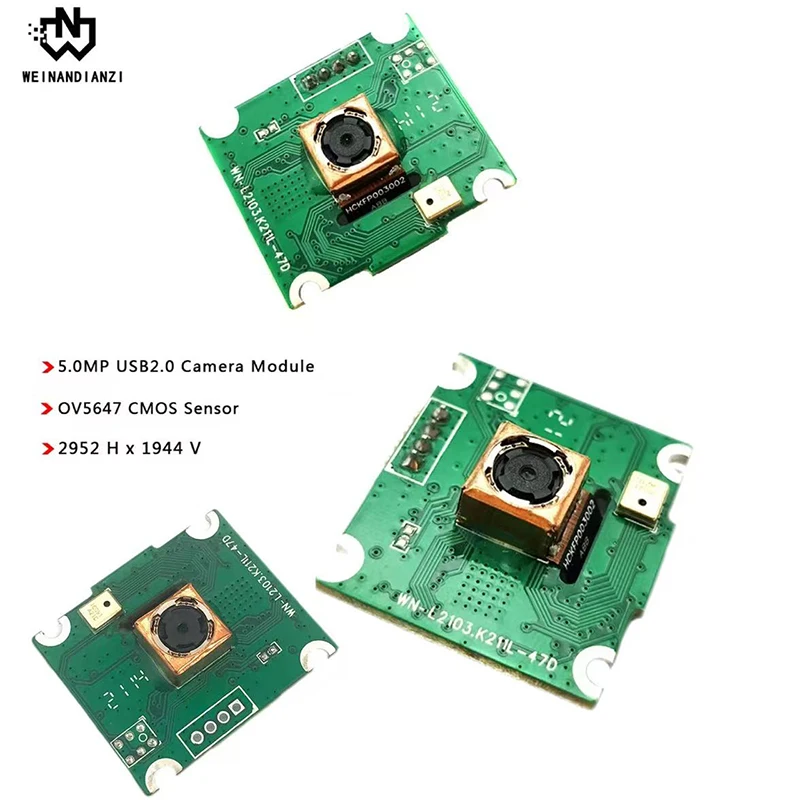 Modul kamera 5MP USB2.0 OV5647 Sensor CMOS/2952 H x 1944 V Modul kamera HD Untuk pengenalan wajah